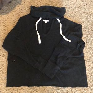 Dark Gray Cropped Hooded Sweatshirt. Sz M